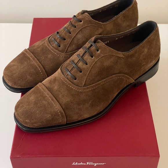 Sz 6 EEE - Salvatore Ferragamo Seul Men Brown Suede Dress Oxford Shoes main image 7